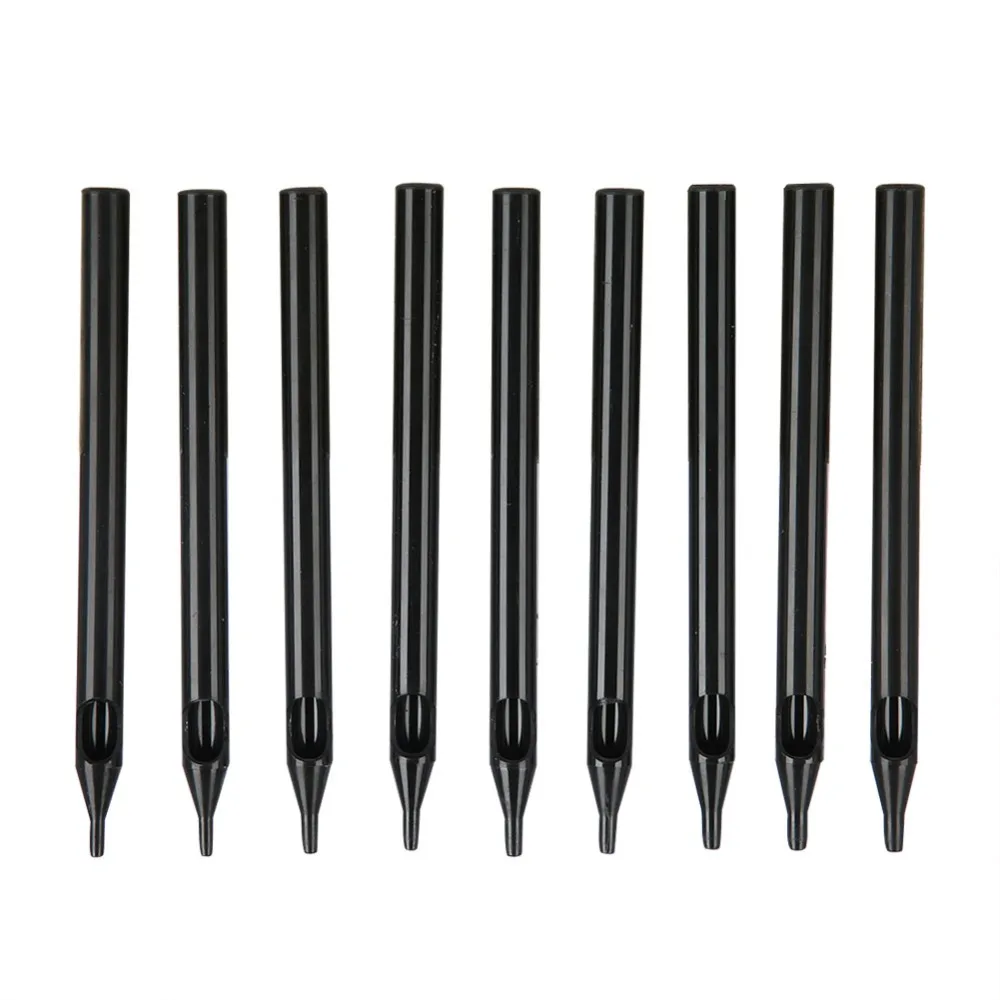

9Type 50Pcs Black Disposable Tattoo Tube Black Tattoo Nozzle Tips For Long Needles Microblading Tattoo Machine Needle Tip Supply
