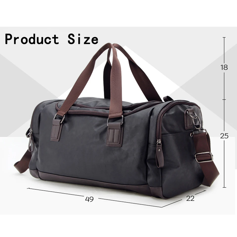 

Men Women Outdoor Sports Gym Bag PU Material with Shoes Storage Training Fitness Bags Multifunction Travel Yoga Shoulder HandBag