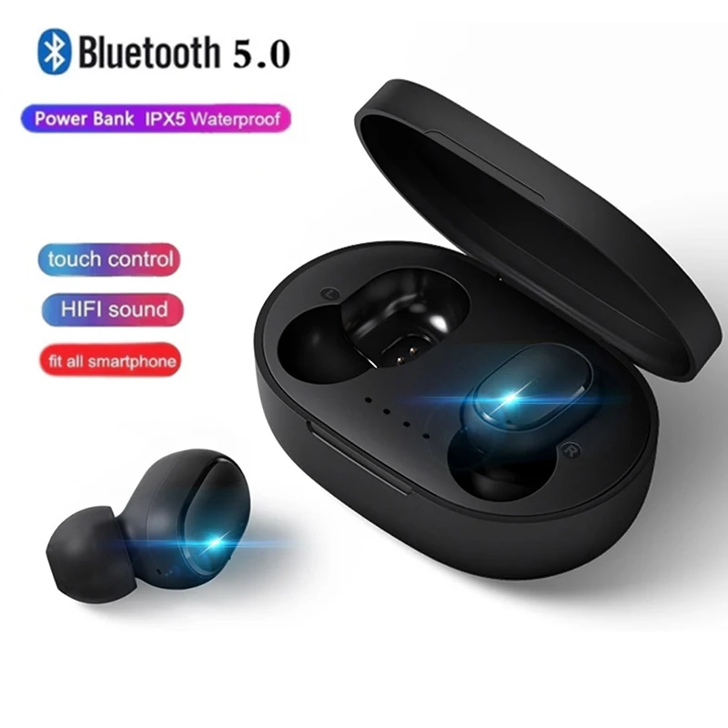 A6S Bluetooth наушники для Xiaomi Airdots Беспроводной наушники 5,0 наушники-вкладыши TWS Bluetooth гарнитура Шум микрофон с функцией шумоподавления для Redmi iPhone huawei samsung