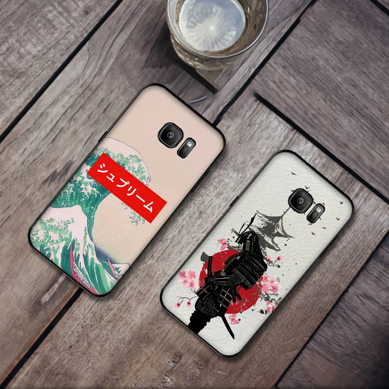Японское искусство Мягкий силиконовый чехол для телефона samsung S6 S7 край S8 S9 S10 PLUS NOTE