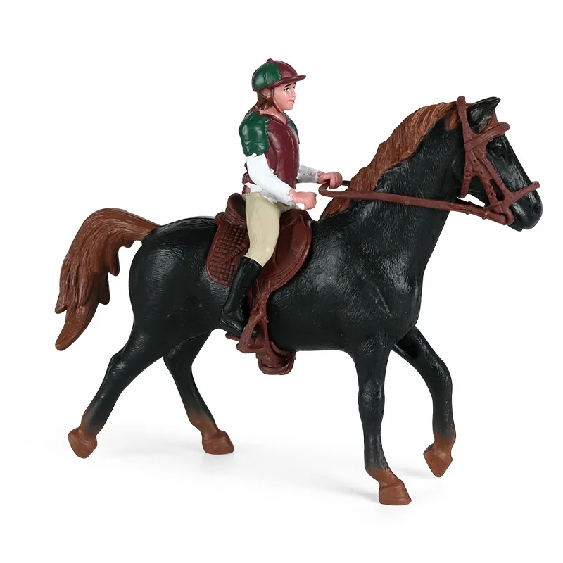 

High Simulated Vivid Horse Model Evenly Color Creative Farm Horse Horseman Delicate Craft Figures Toy Child Kid Collection Toy