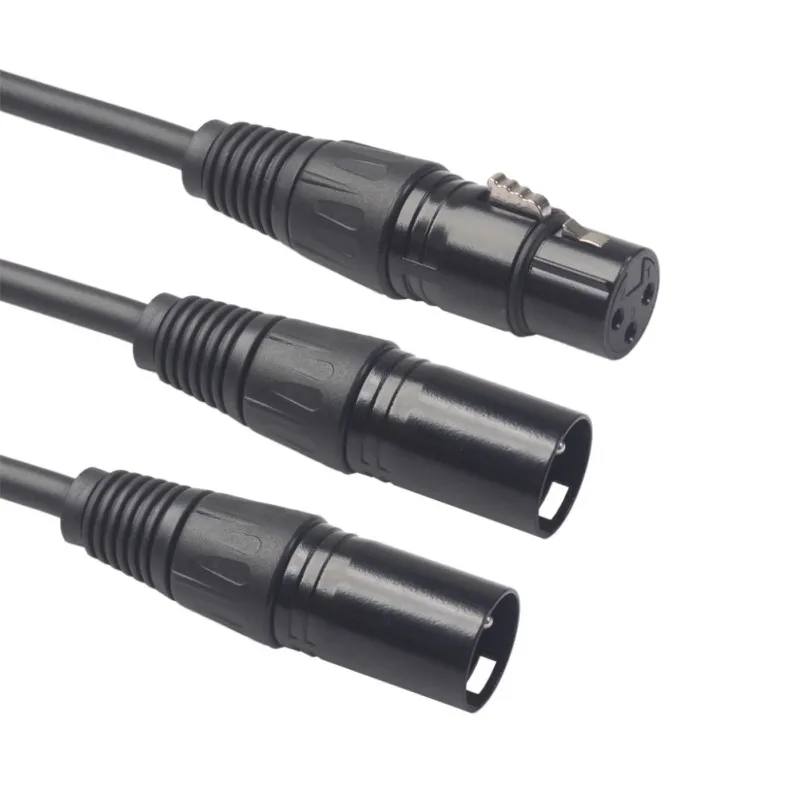 Профессиональный 3pin XlR переходник с женского на двойной 2 Штекерный разветвитель