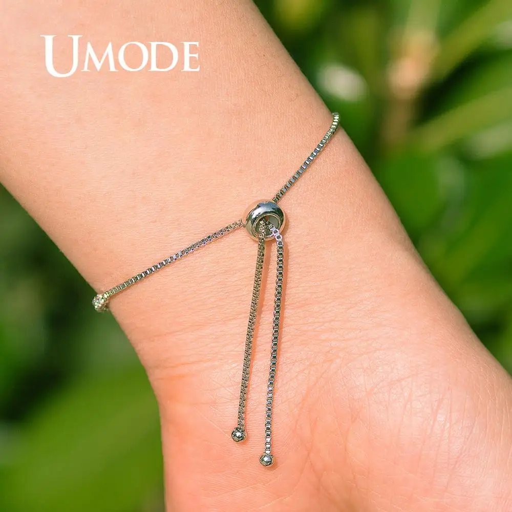UMODE фейерверк CZ хрустальные браслеты для женщин Femme модные теннисные и свадебные