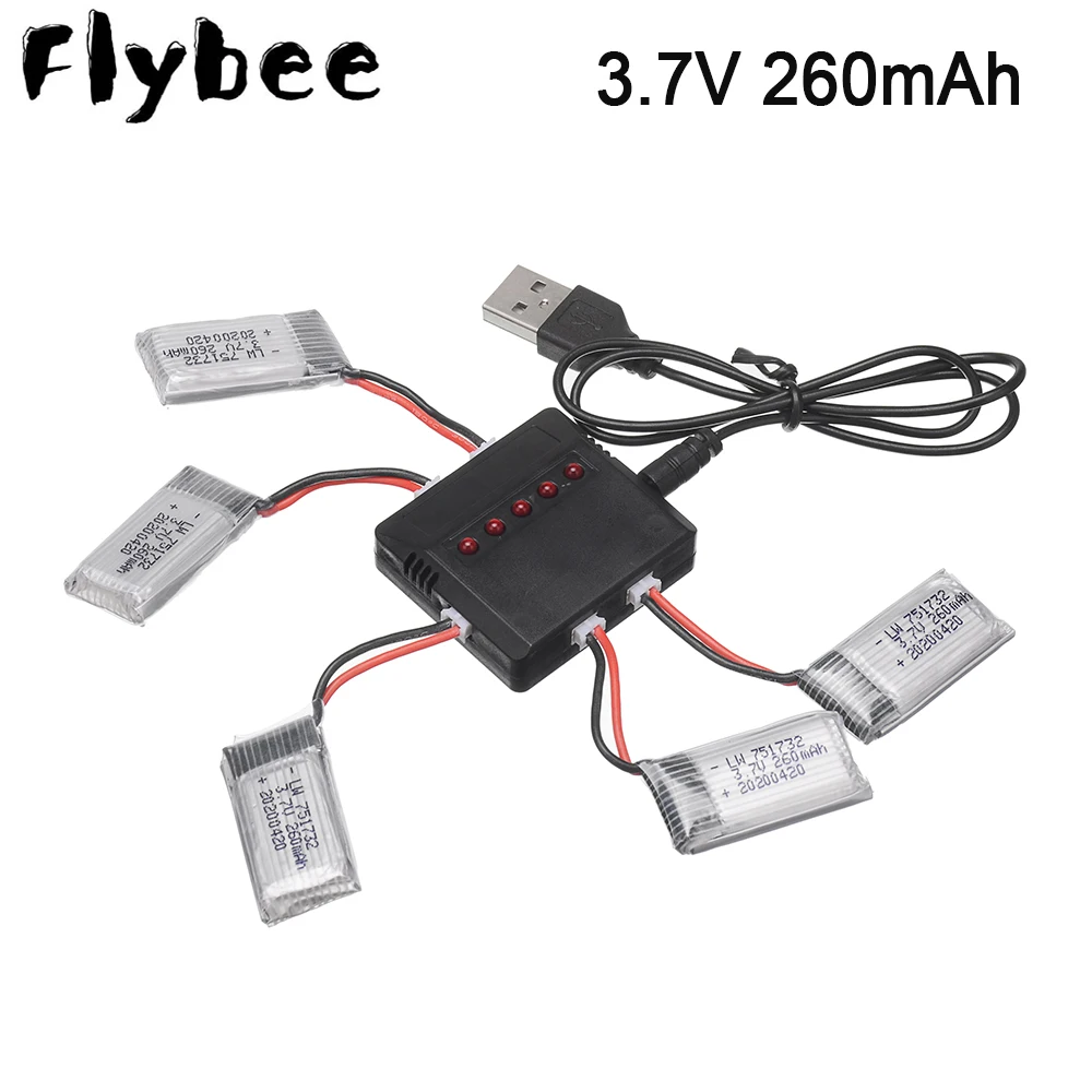 5 шт. H36 Батарея 3 7 V 260mAh литий-полимерный для Eachine E010 E011 E012 E013 Furibee F36 NH010 Квадрокоптер