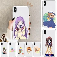 japanese anime clannad anime transparent phone cover hull for samsung galaxy s8 s9 s10e s20 s21 s30 plus s20 fe 5g lite ultra