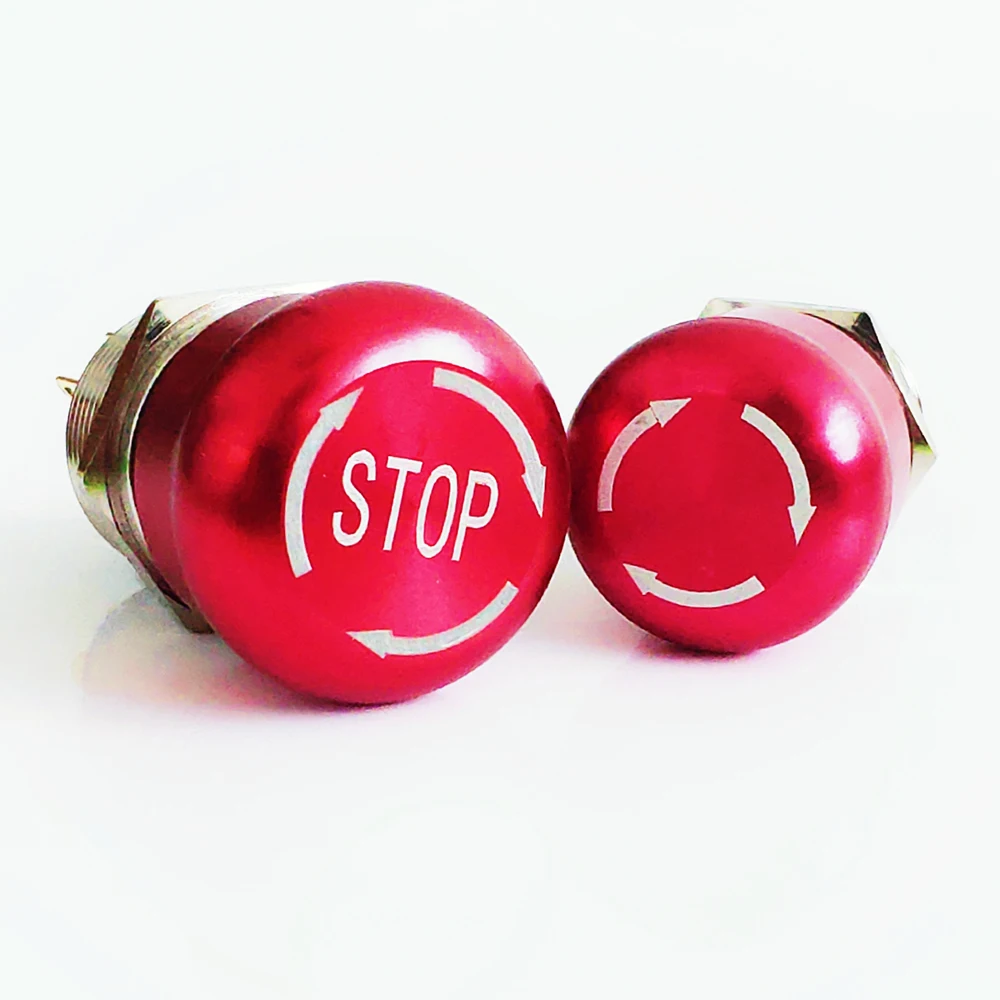 Металлический алюминиевый аварийный остановочный переключатель кнопка для