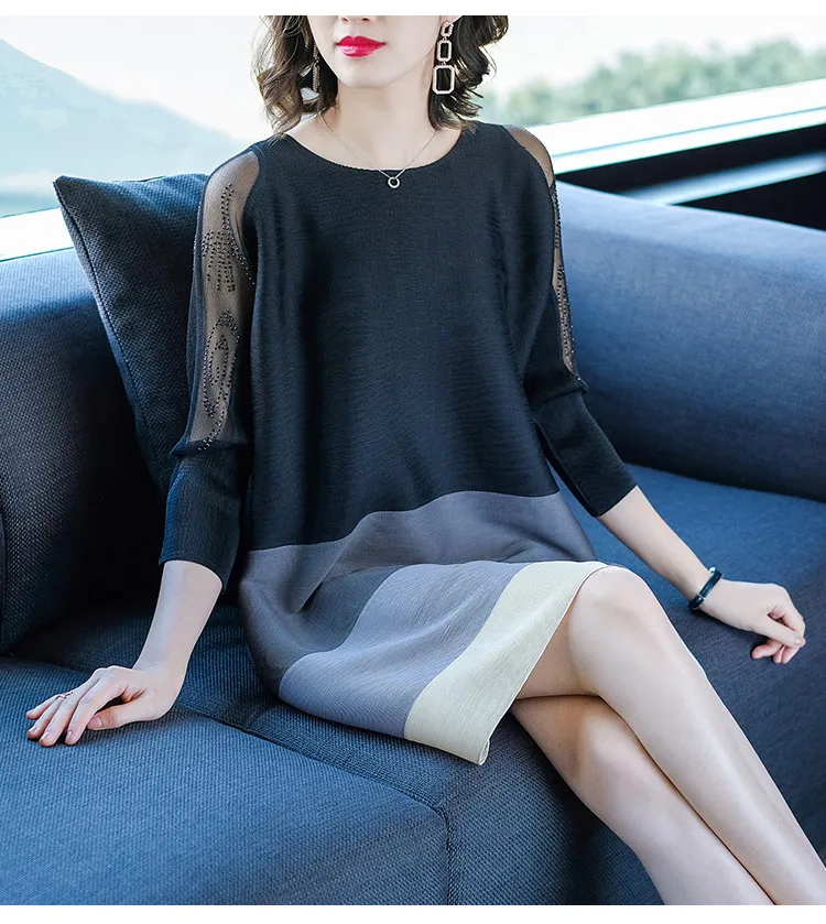 Женское элегантное Плиссированное Сетчатое мини платье miяка с вышивкой бисером