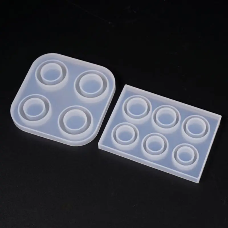 

2 PCS 4/6 Grid DIY Handmade Rings Shape Silicone Epoxy Mold UV Resin Moulds Pendant Tools Jewelry Making