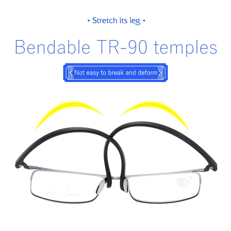 Прогрессивные многофокальные очки для чтения мужские металлические Tr90 анти