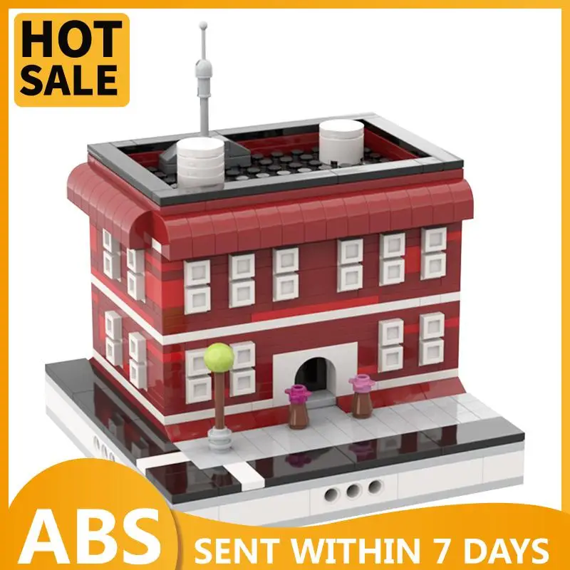 

MOC Red House Modular City Mini Street View Building Blocks Bricks Gifts Toys For Children Kids Collection City Series Toy