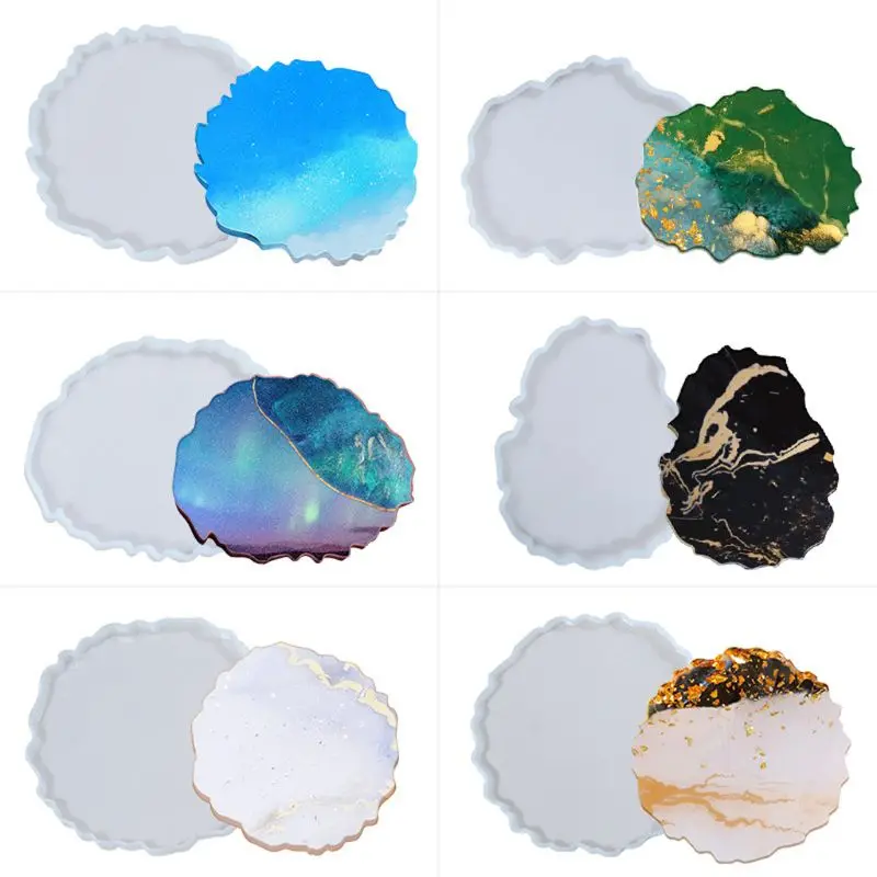 

11Pcs Irregular Round Wave Shape Silicone Geode Coaster Resin Molds for DIY Making Resin Coaster Molds Art Craft Tools