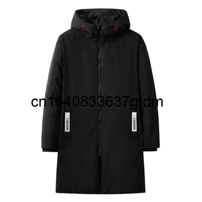 

Зимняя уплотненная куртка, крупный рогатый размера плюс, верхняя одежда средней длинны и длинная куртка с капюшоном куртка с хлопковой подк...