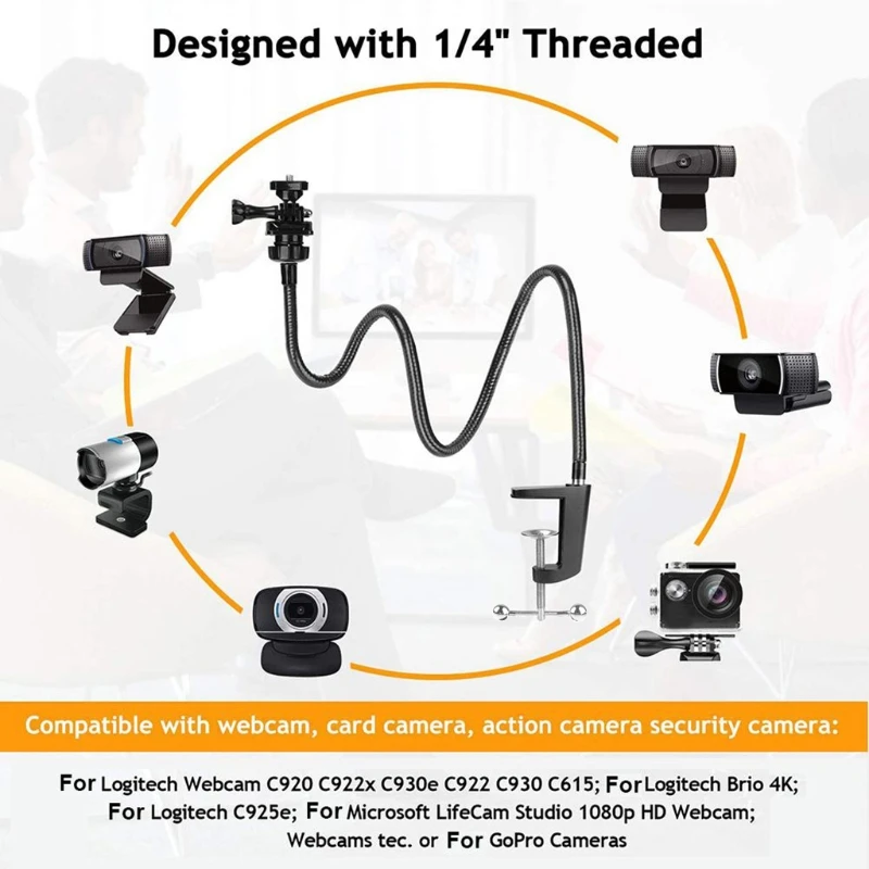 Camera Bracket for Webcam Brio 4K C925e C922x C922 C930e C930 C920 with Desk Jaw | Webcams