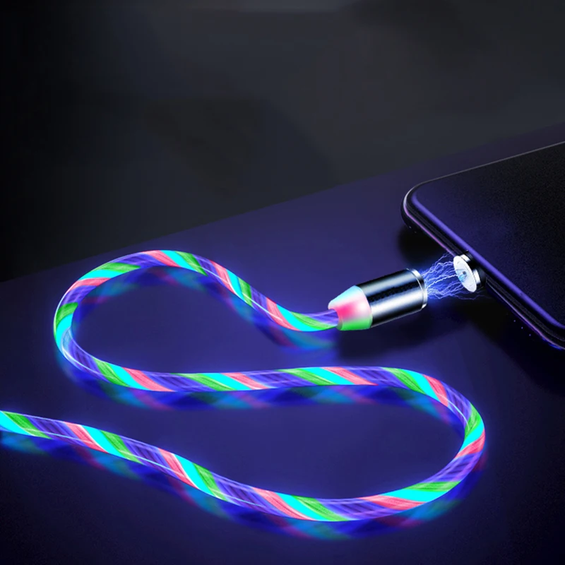 Magnetic Cable USB Type C LED Lighting fast Charging Micro Charger Wire for iPhone Huawei Samsung | Мобильные телефоны и