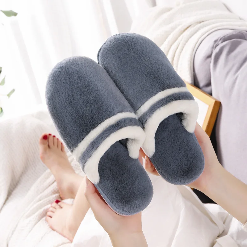 KushyShoo/2019 меховые шлепанцы Пара тапочек Теплые мягкие Нескользящие домашние