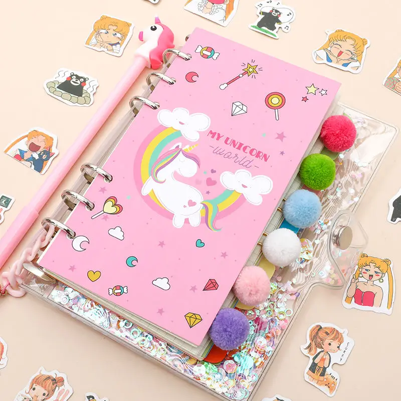 18 шт./компл. Kawaii Единорог планировщик книга Розовый ПВХ прозрачный ноутбук