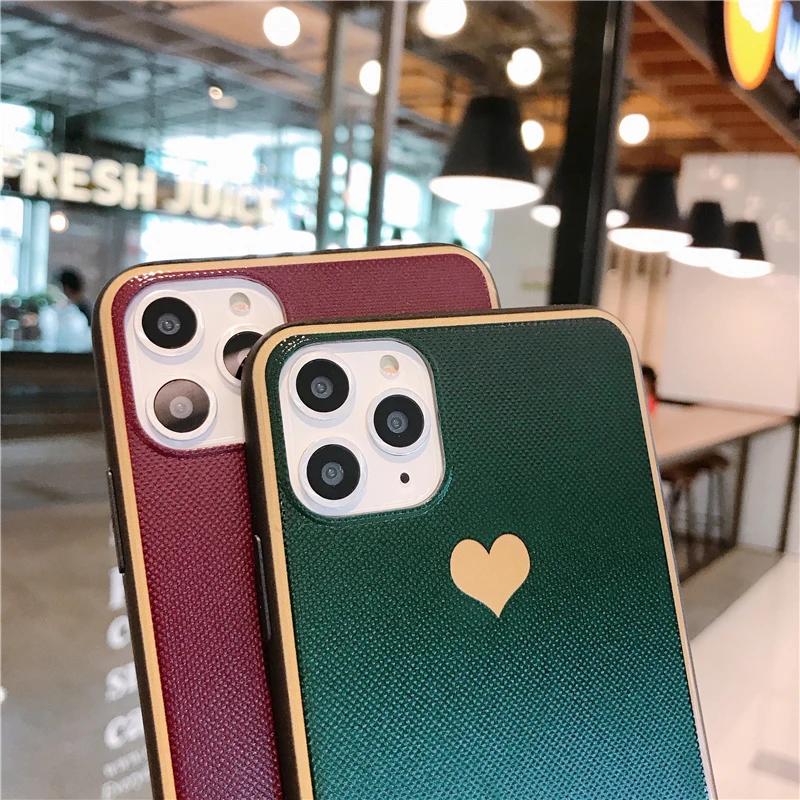 Чехол для телефона KJOEW Love Heart сплошной цвет iPhone 11 Pro XS Max X XR 6 6s 7 8 Plus Жесткий ПК