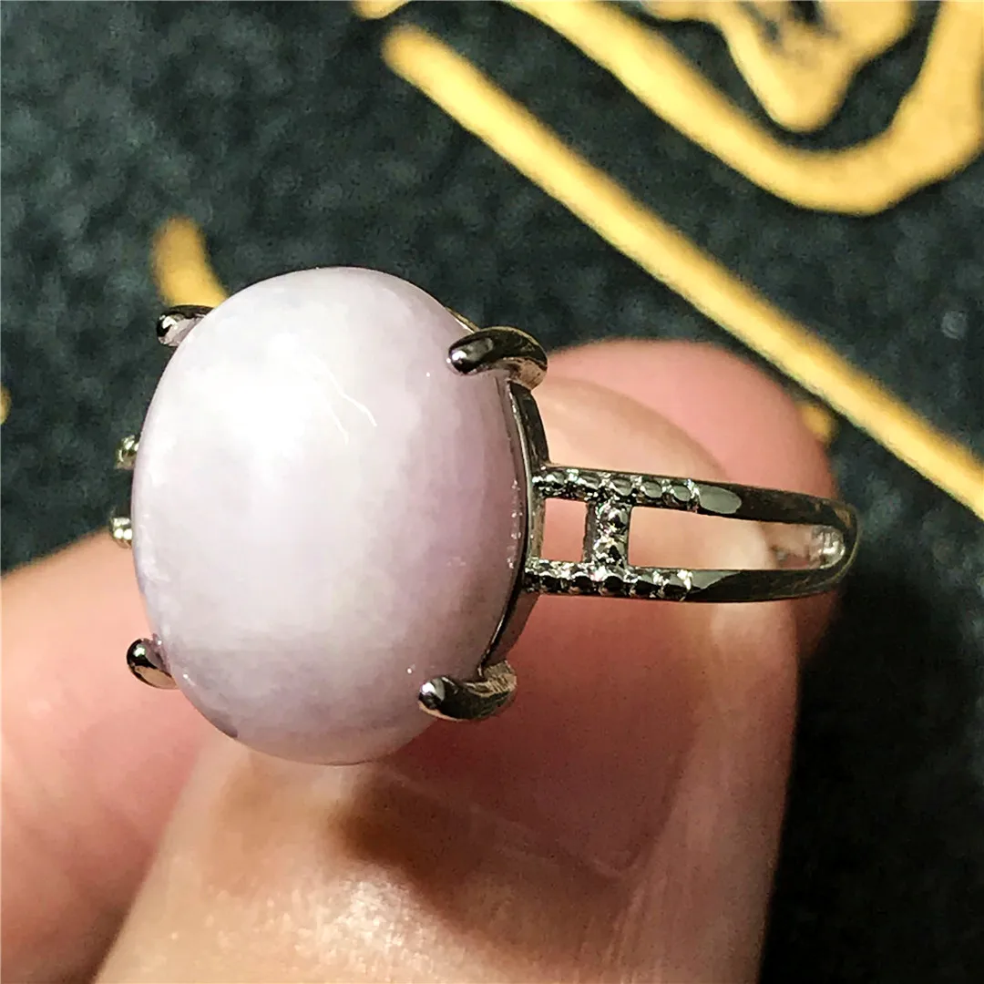 Кольцо из натурального фиолетового кунцит для женщин и мужчин восстанавливающий