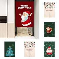 christmas door curtain partition curtain non punching festival decoration bedroom kitchen fabric half panel doorway curtain