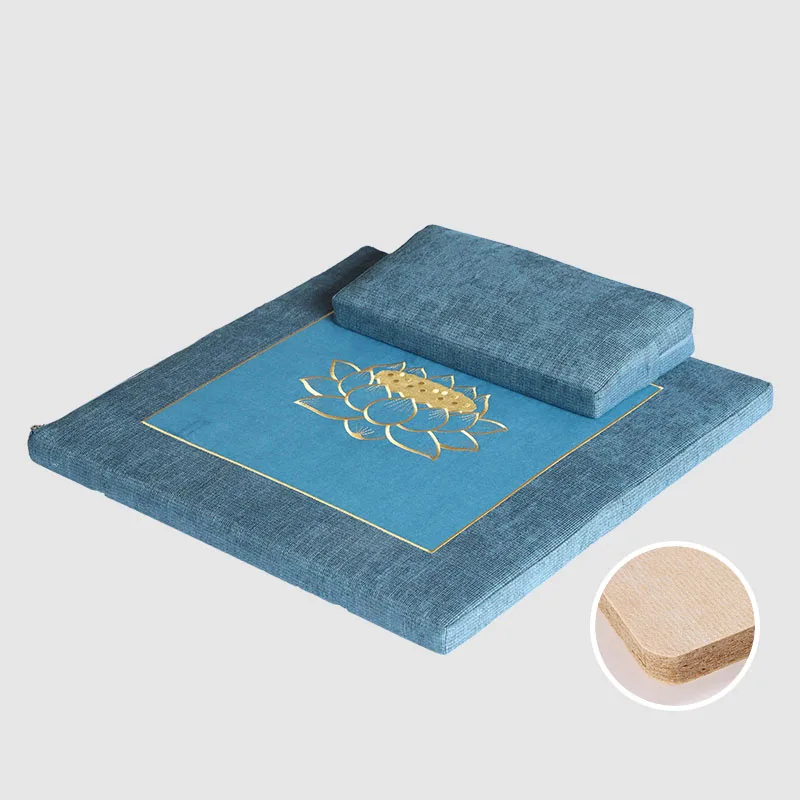 

High-end Natural Hemp Core Buddhist Academy Meditation Cushion Lotus Pattern Folding Zabuton Meditation Cushion 70x70cm Washable