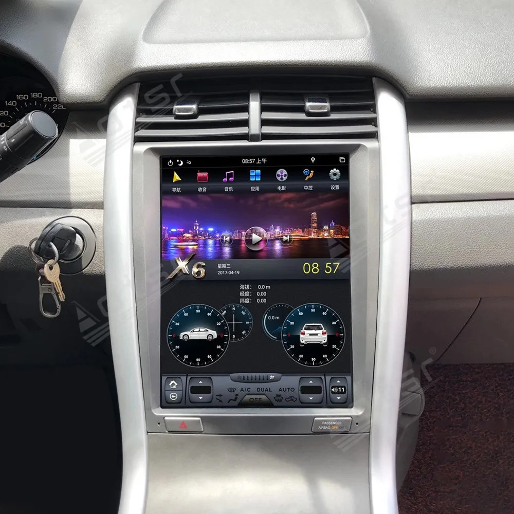 

For FORD EDGE 2008 2009 2010 2011-2014 Android Radio Multimedia Car Cassette Recorder Stereo Player Tesla PX6 GPS Navi Head Unit