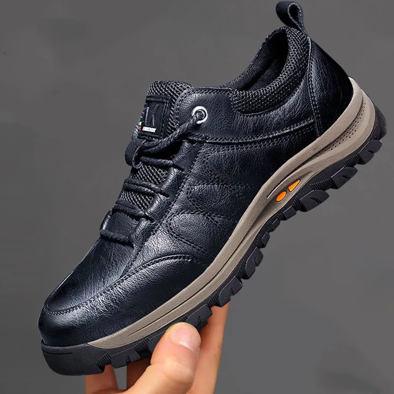 Кроссовки мужские из натуральной кожи Нескользящие износостойкие дышащие для