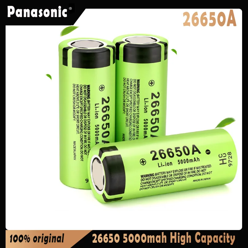 Литий ионный аккумулятор Panasonic 26650A 3 7 в 5000 мАч|Перезаряжаемые батареи| |