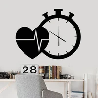 heart wall decals cardio clock health medicine creative interior decor for bedroom medical room vinyl window stickers dw11370