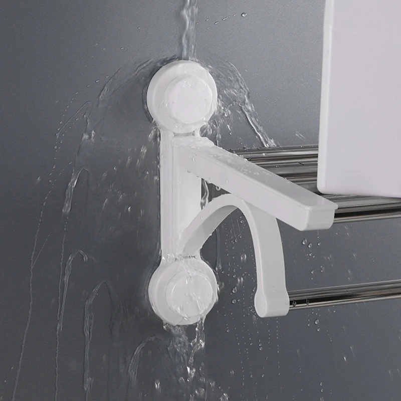 

OUSUWO Double Shelves Wall Mount Towel Shelf Punch-Free Towel Bar Cosmetic Shampoo Shelf Bathroom Kitchen Organizer Storage Rack