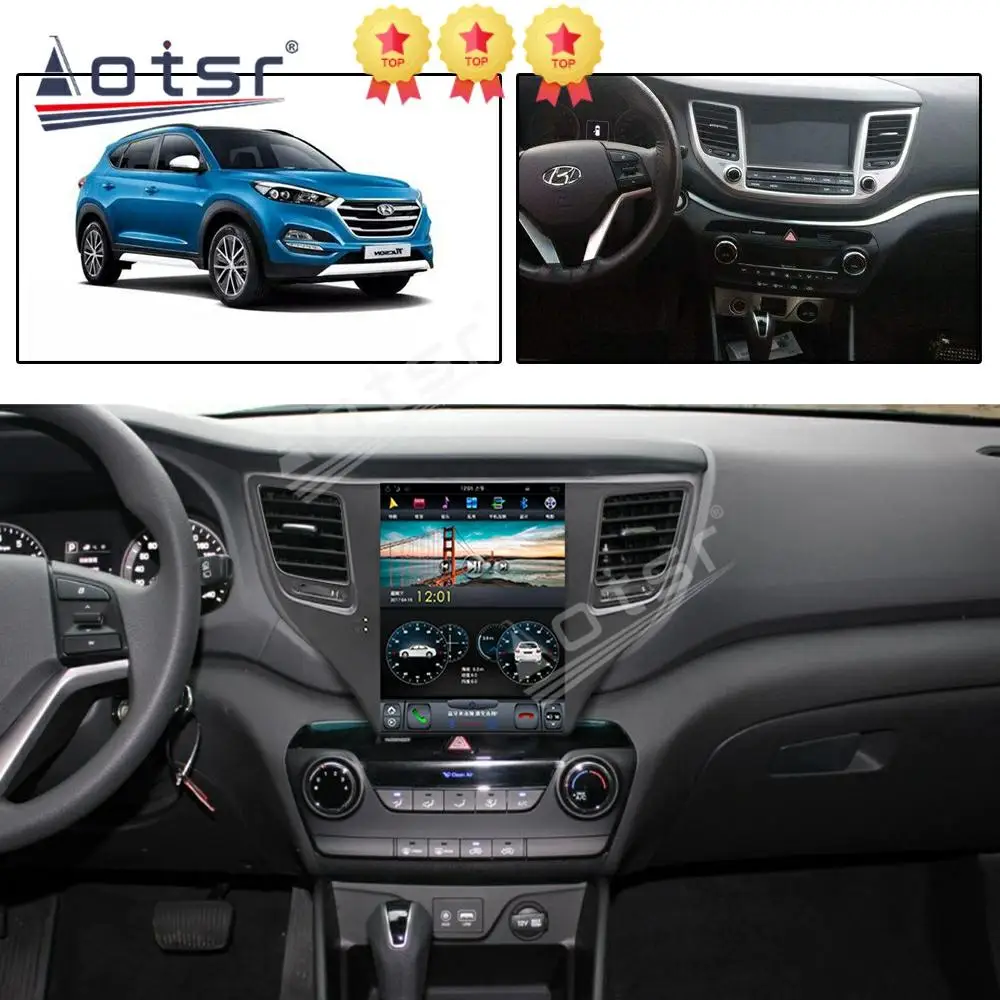 Автомобильный мультимедийный стереопроигрыватель для Hyundai Tucson экран Tesla 2015 2019