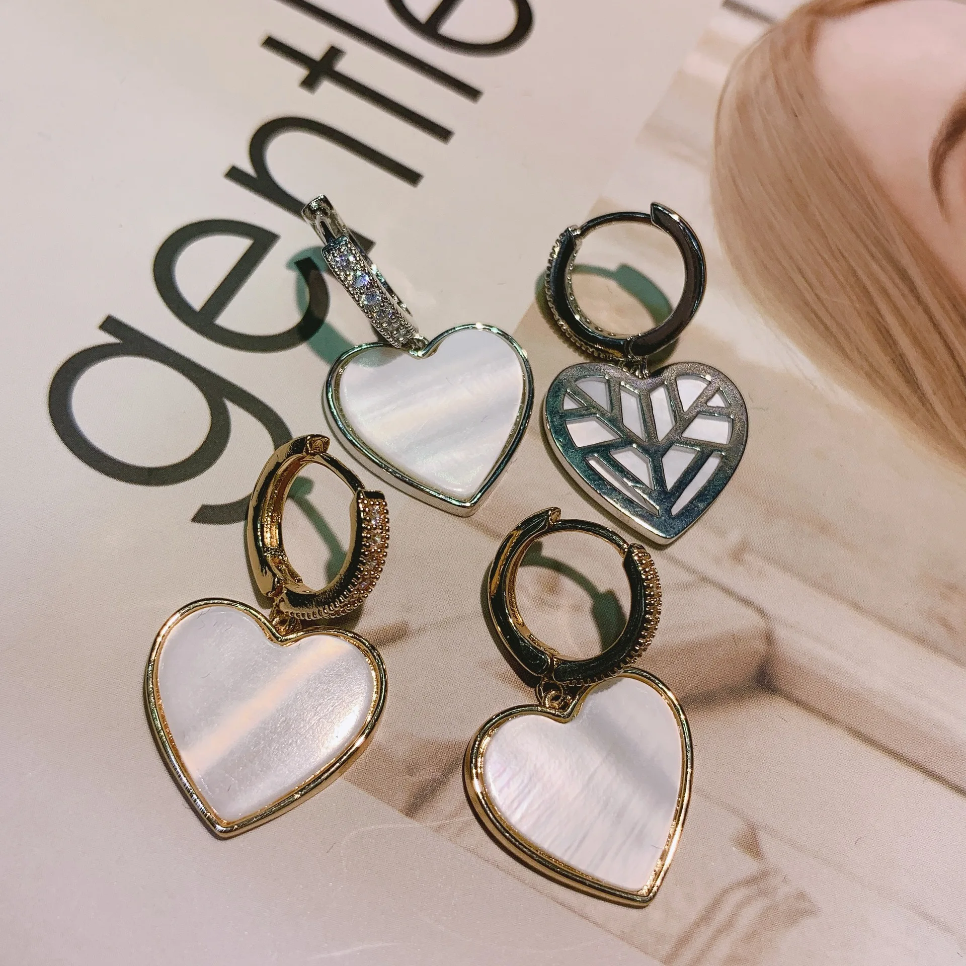 

Korean Style Simplicity Fashion Love Heart Shell Drop Earrings for Women Party Wedding Engagement Jewelry Earrings