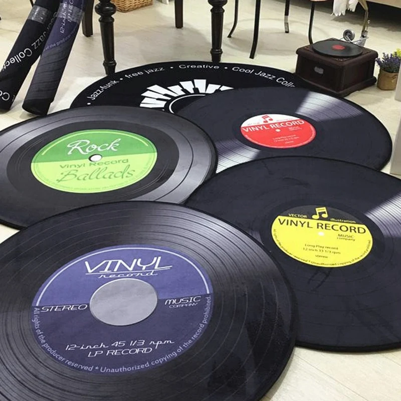 Cd Carpet Mat Cushion Antique Sofa Chair Side Cat Vinyl Record Round A Few Study Model Room Decorate Rug Modern | Дом и сад