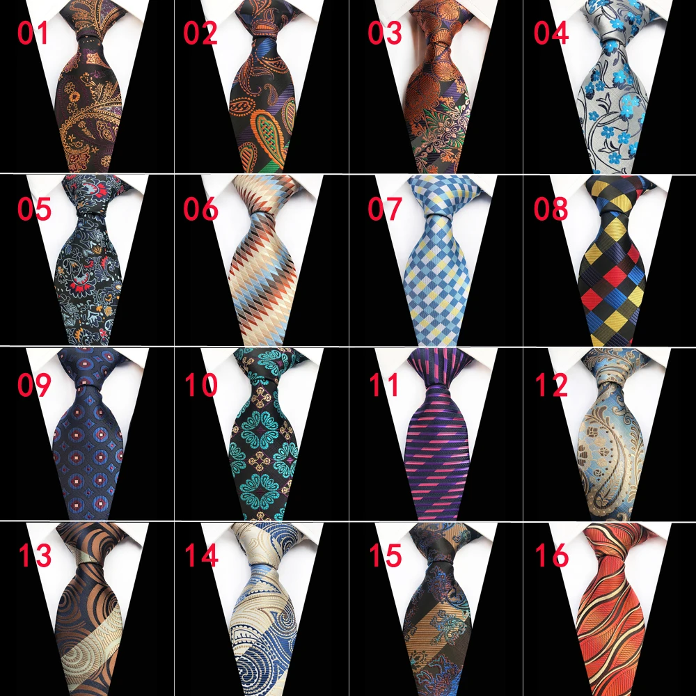 Новый дизайн клетчатые жаккардовые шелковые мужские галстуки с узором пейсли на