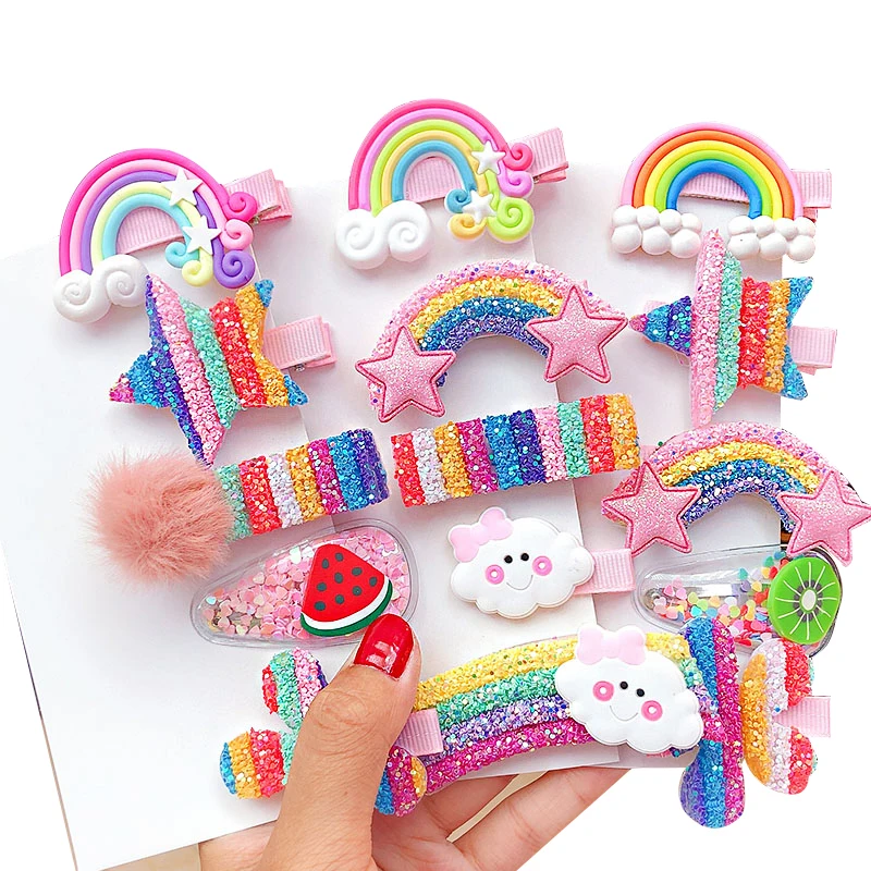 

55/56Pcs Children Cute Lovely Hair Clips Barrettes Hairpins Kids Hair Accessories Hair Ornament Rubber Bands Styling Tools