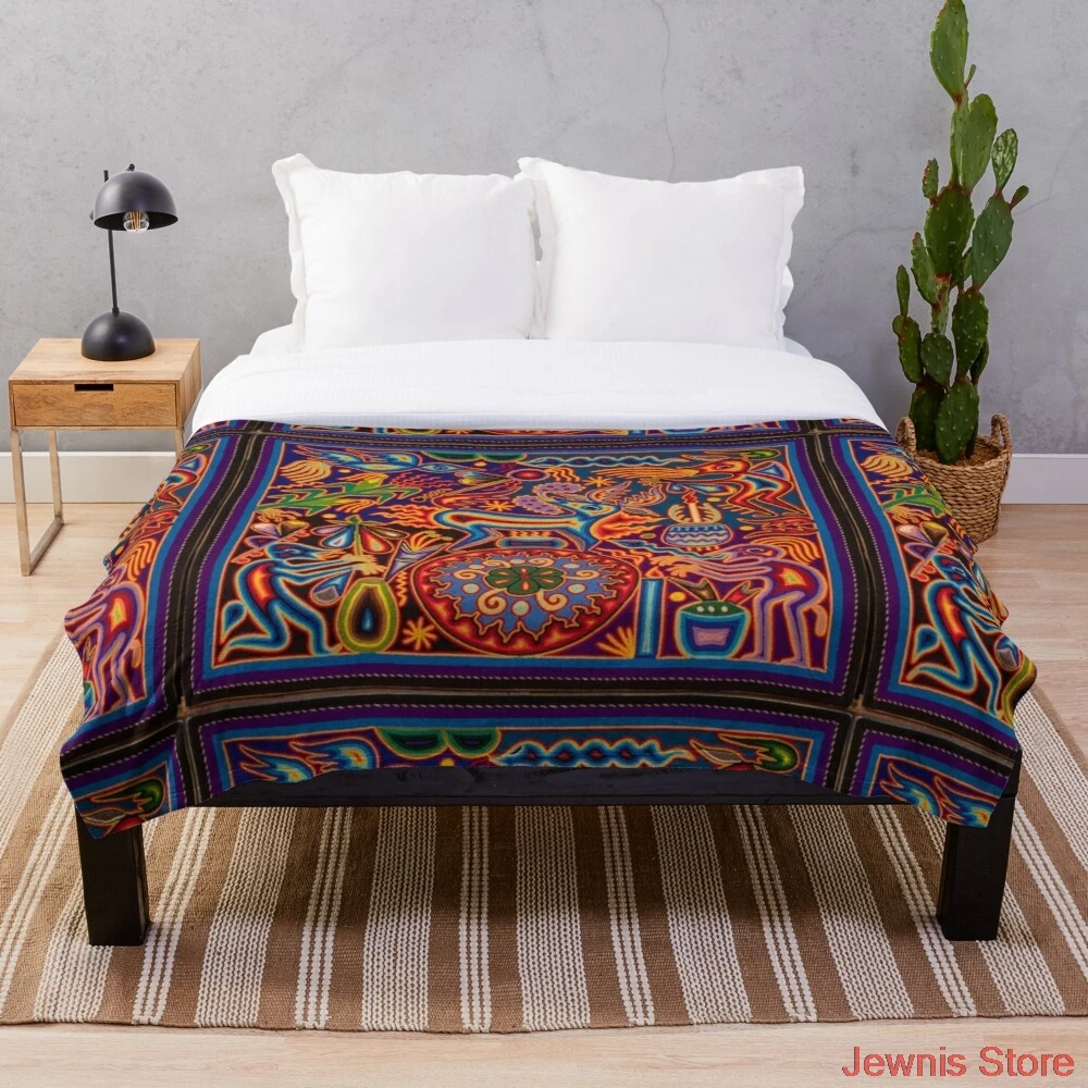 

Huichol Throw Blanket Super Soft Printing Family Car and Sofa Bed throws Summer Office Quilts