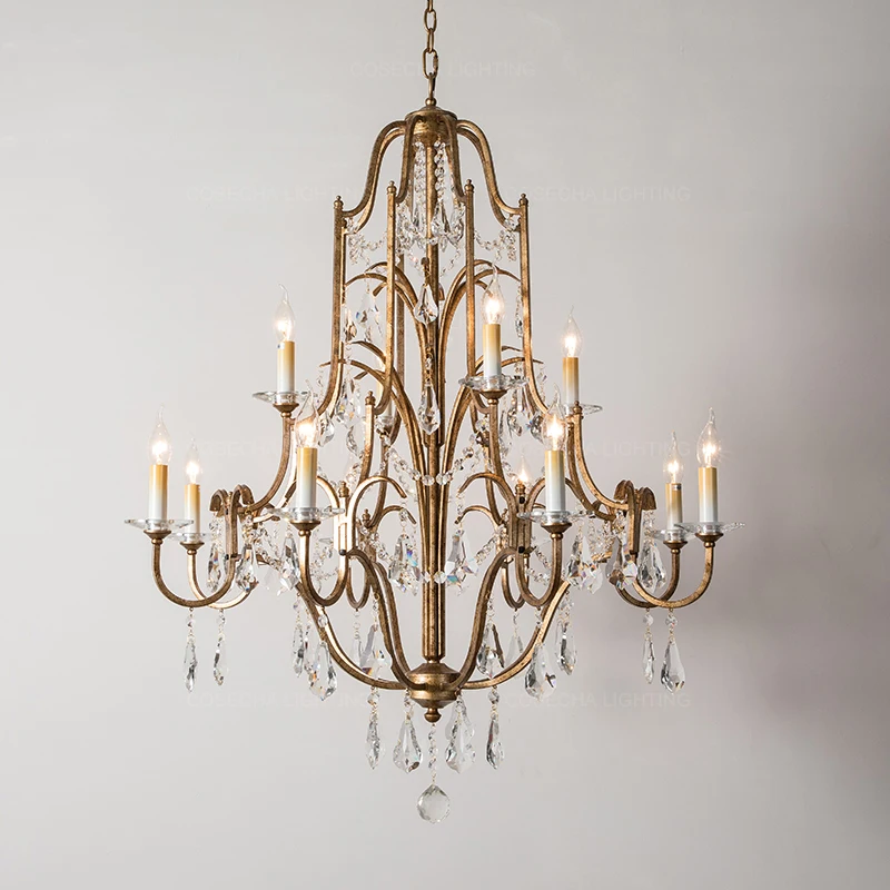 Винтажный Золотой большой подвесной светильник s французский кантри гостиная