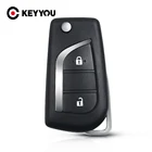KEYYOU для Toyota Camry 2018 2019 2020 2 кнопки дистанционного ключа корпус авто Замена ключа Пустая Крышка Чехол Toy40 лезвие ключа