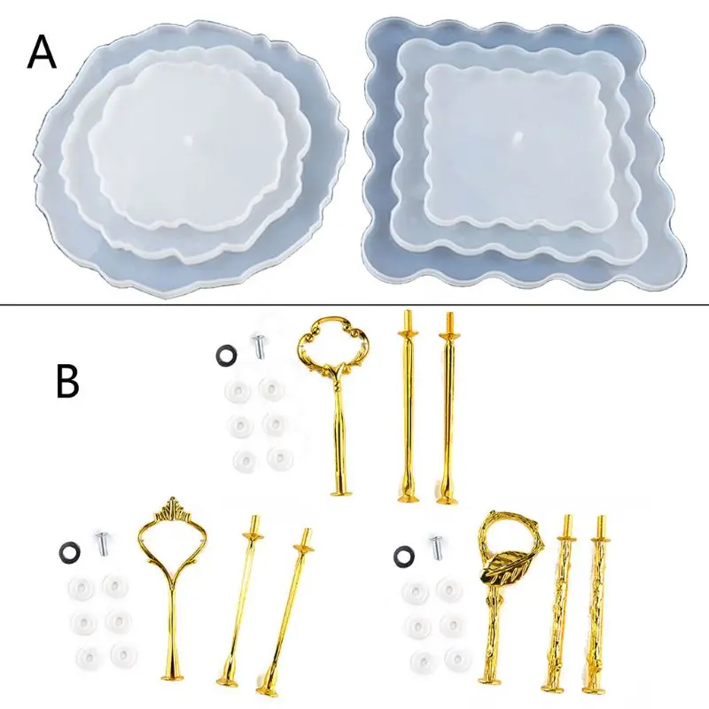 Трехуровневая большая пластинчатая форма квадратная для торта фруктовая
