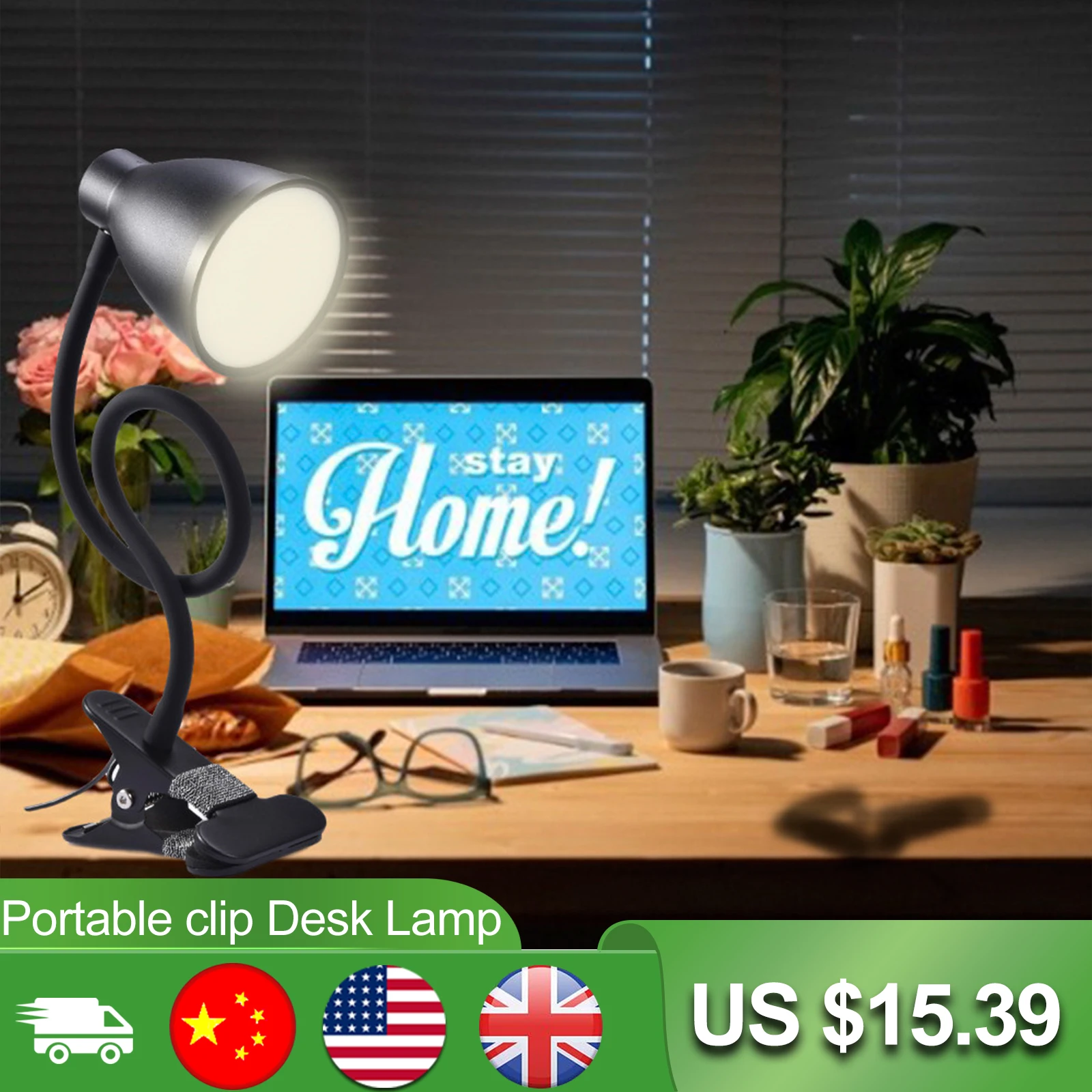 

Портативная Настольная лампа с зажимом LOEFME, приглушаемый светодиодный светильник для дома, офиса, общежития, с USB-зарядкой, 3 цвета, 7 Вт, 5 В
