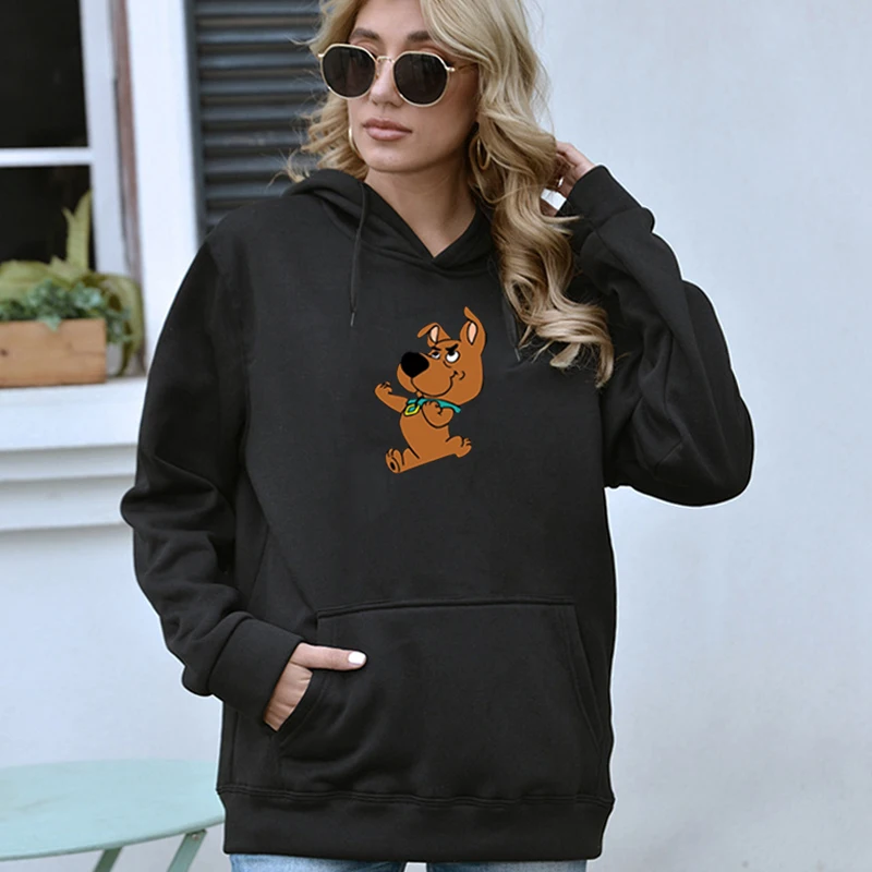 

Oversized Cute Dog Print Hoodie Women Winter Sweatshirt Kawaii Full Sleeve Hoodies Cartoon Pattern Female Hoody Pullovers