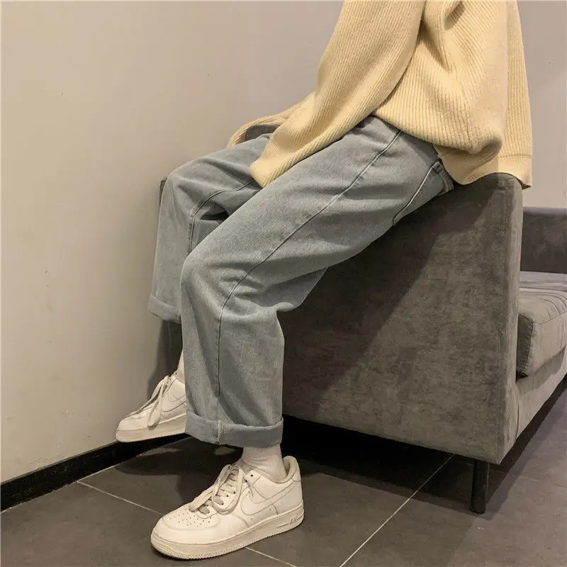 

Wide Leg Jeans Women Spring Loose Cuffs Retro Fashion Vintage Straight Baggy Harajuku Streetwear Cool Chic Solid Simple Casual