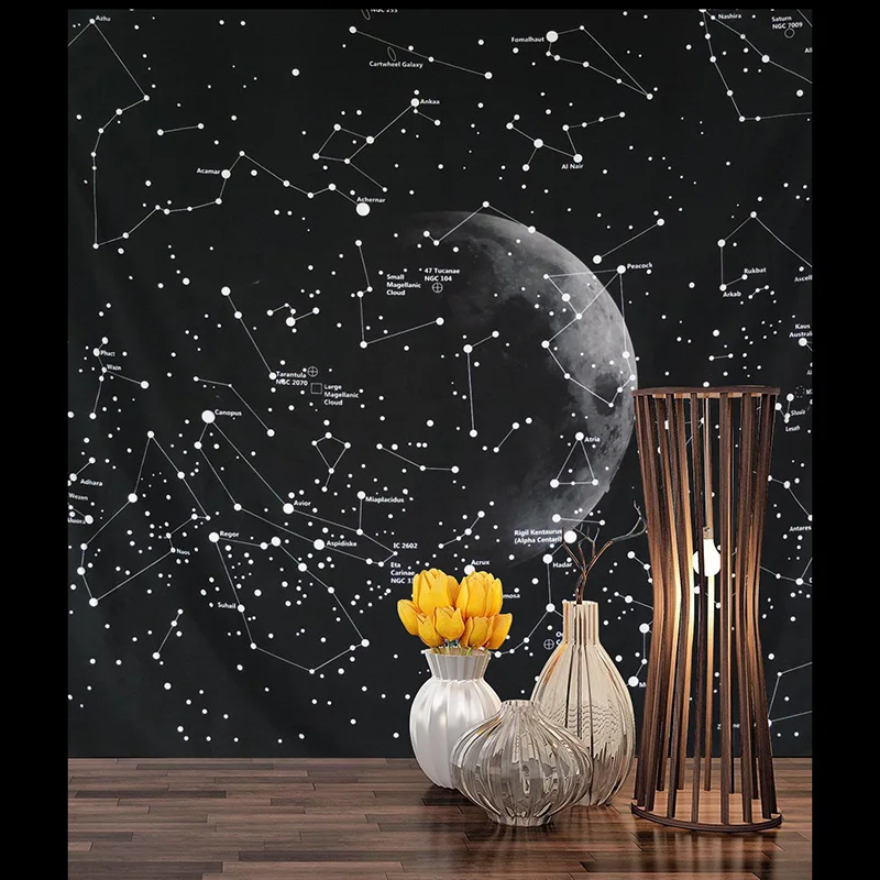 

Black Universe Galaxy Space Tapestry Moon Decoration Background For Sofa College Dorms, Picnic Mats, Beach Throws 2020 New
