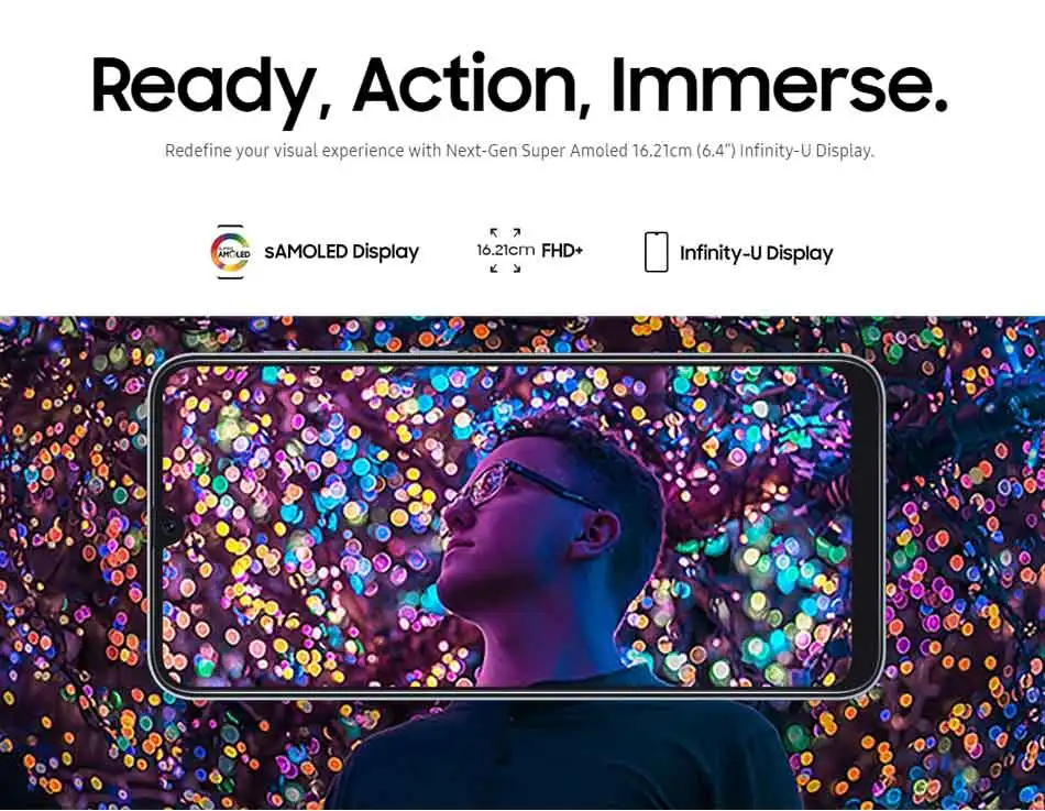 Мобильный телефон samsung Galaxy A30 A305F-DS LTE, 6,4 дюймов, 4 Гб ОЗУ, 64 Гб ПЗУ, четыре ядра, Android 9,0, две sim-карты, отпечаток пальца