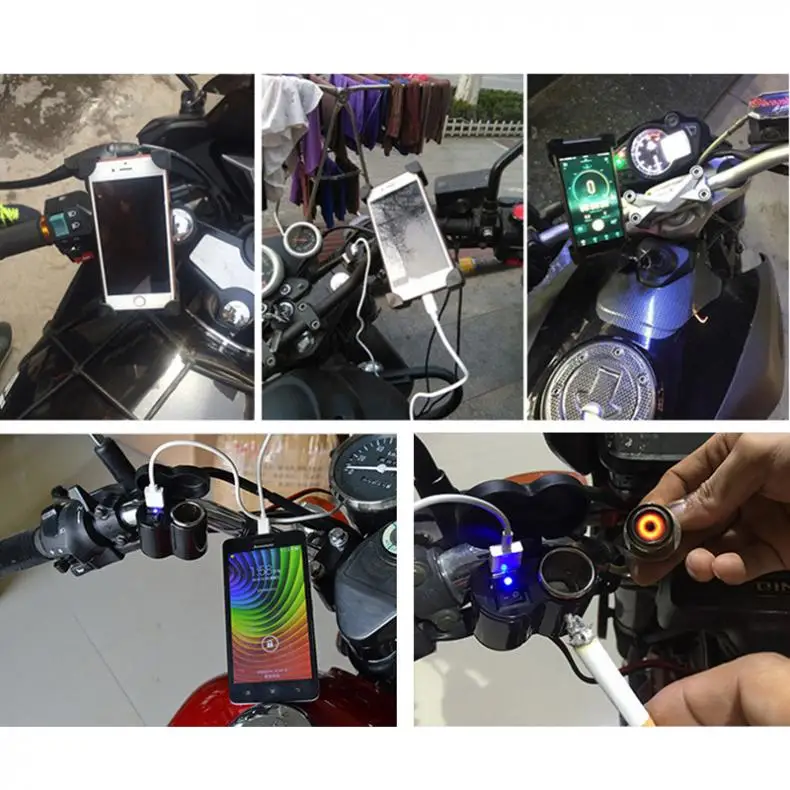 Motorcycle Charger Waterproof Multi-function Cigarette Lighter Socket USB Speed Charge with Switch | Автомобили и мотоциклы