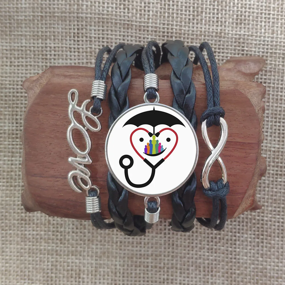 Новый милый кожаный браслет со временем и драгоценным камнем шапочка для