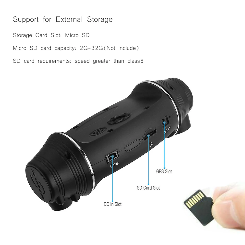 Автомобильный видеорегистратор с двумя объективами и ЖК дисплеем камера Full HD 1080P