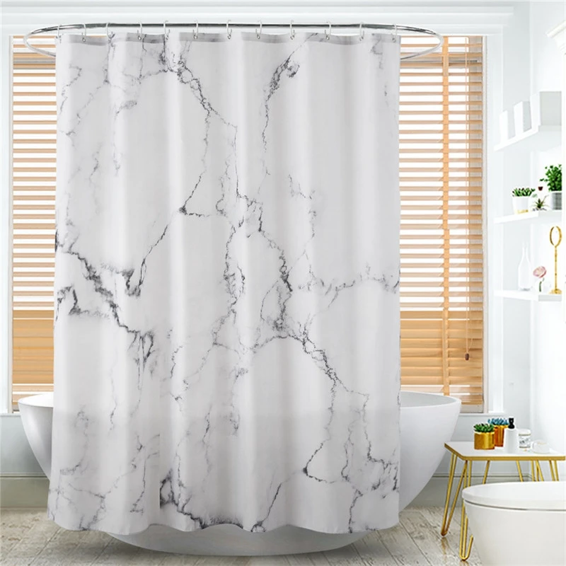 

180X180Cm 3D Fashion Marble Printed Shower Curtain Bathroom Fabric Shower Curtain Home Decoration Waterproof