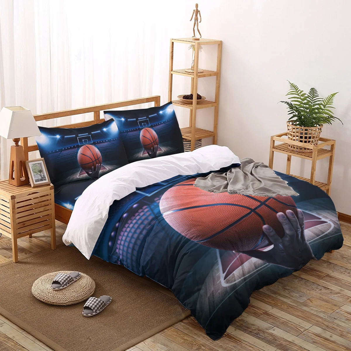 

Basketball Court Basketball Pattern Bedding Set Sheet Linens Twin Size Duvet Cover Set For Bed Cover Pillowcase For Home