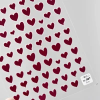 1pcs love heart lip 3d nail sticker new fashion adhesive red white design nail art tips manicure accessories