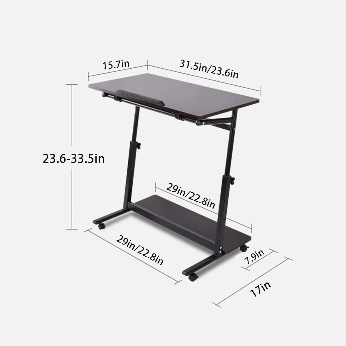 

40x80cm Laptop Desk Computer Table Adjustable Portable Rotate Laptop Bed Table Can be Lifted Removable Computer Standing Desk